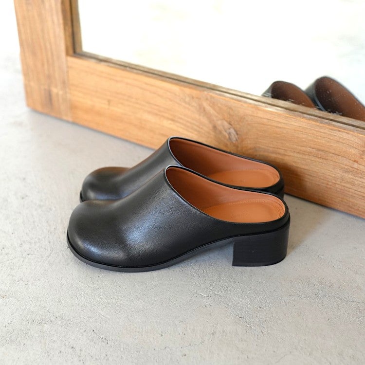 Ecoleather Heel Slip-ons エコレザーヒールスリッポン