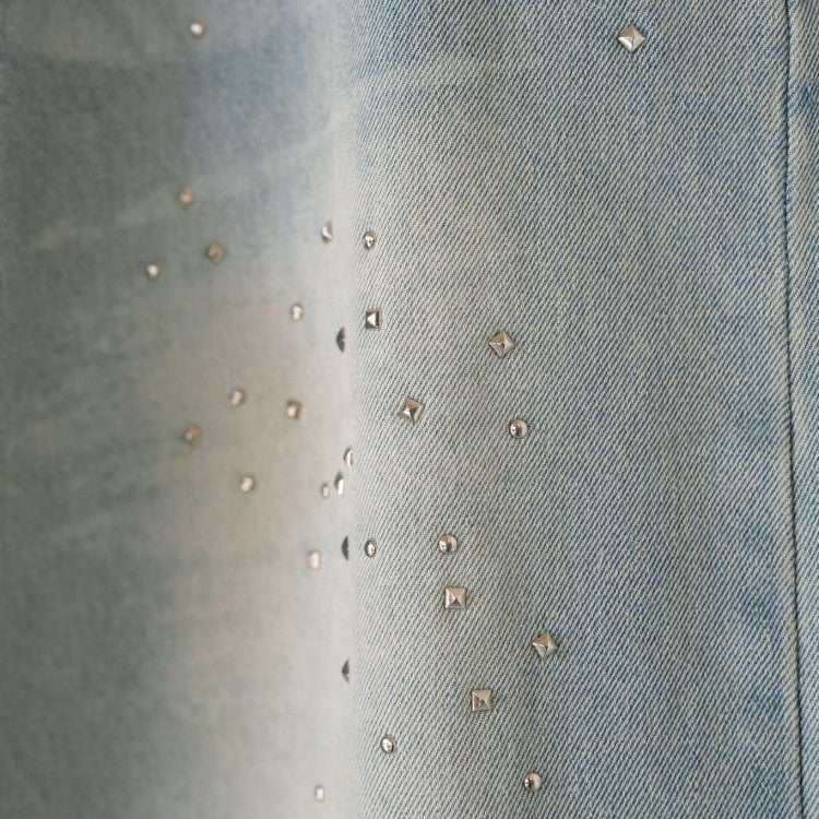 studded draped denim pants スタッズドレープデニムパンツ