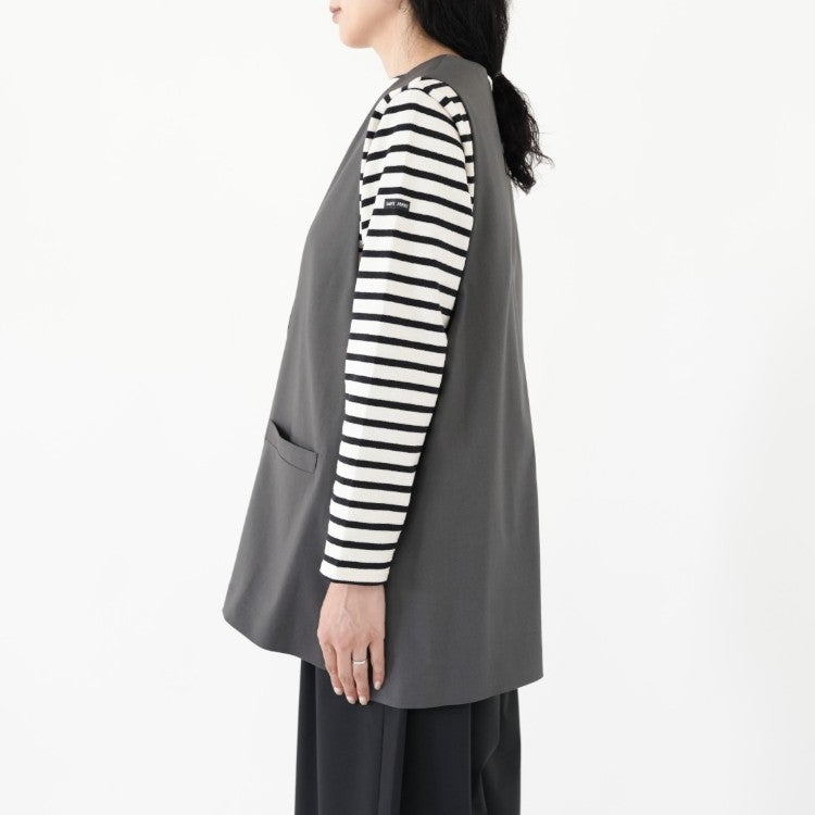 deep V neck wide vest ディープVネックワイドベスト