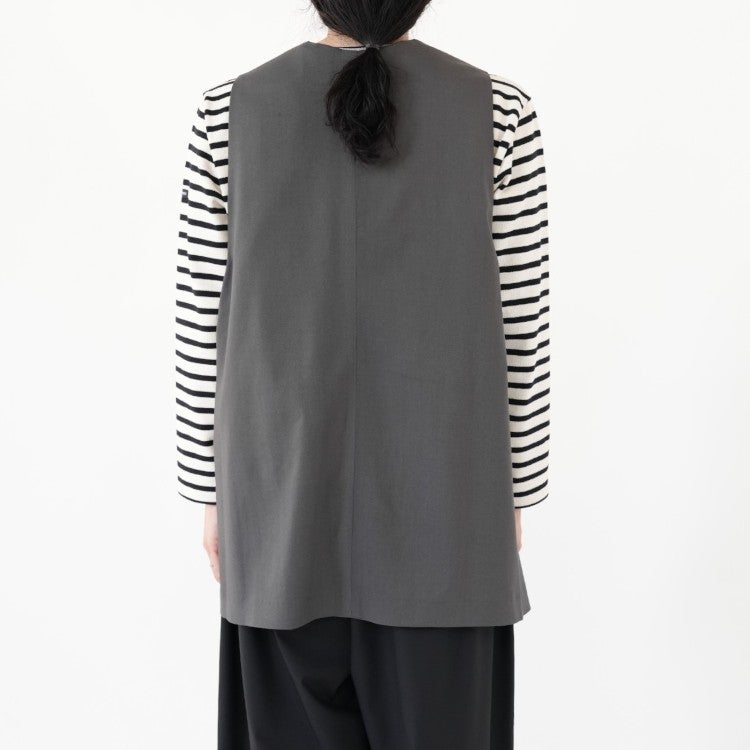deep V neck wide vest ディープVネックワイドベスト