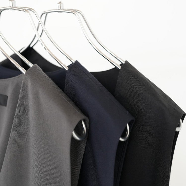 deep V neck wide vest ディープVネックワイドベスト