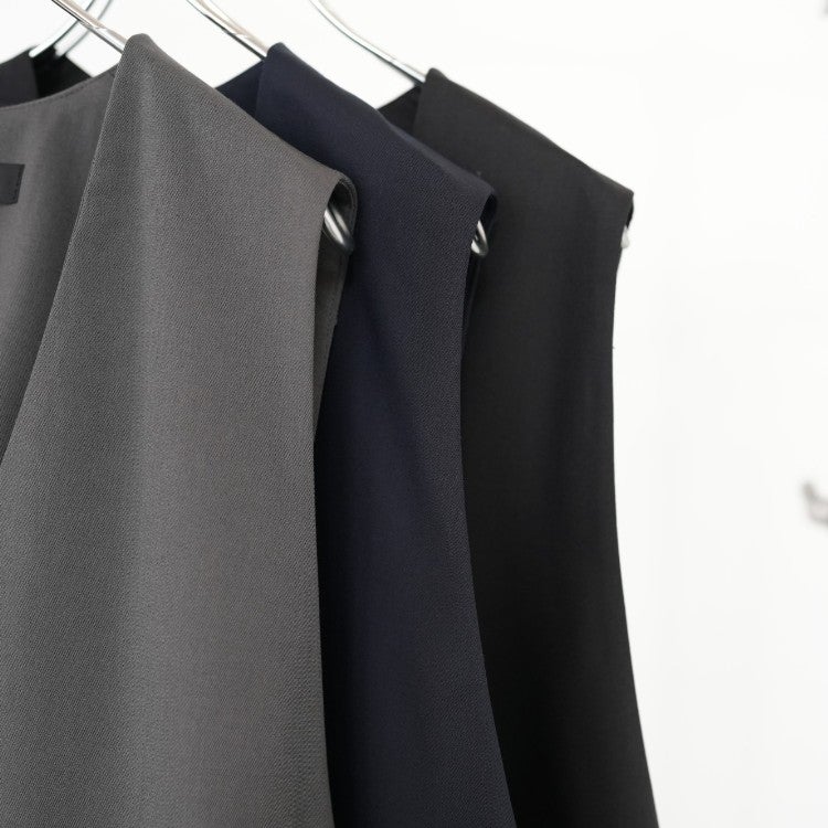 deep V neck wide vest ディープVネックワイドベスト