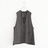 deep V neck wide vest ディープVネックワイドベスト