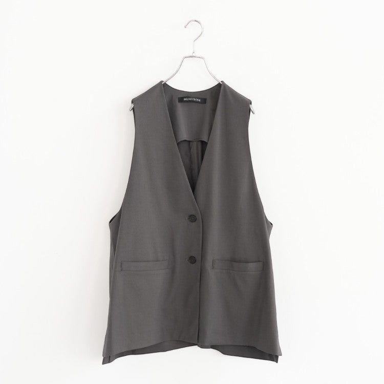 deep V neck wide vest ディープVネックワイドベスト