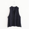 deep V neck wide vest ディープVネックワイドベスト