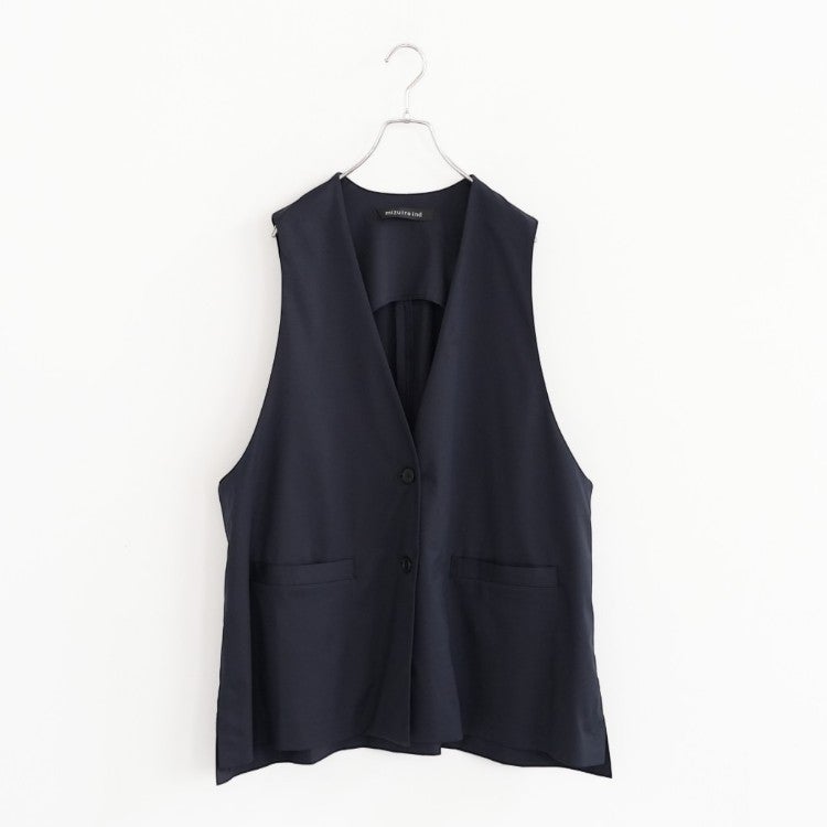 deep V neck wide vest ディープVネックワイドベスト