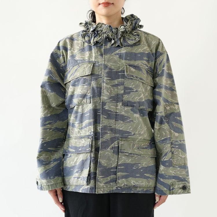frill collar camo jacket フリルカラー カモ ジャケット