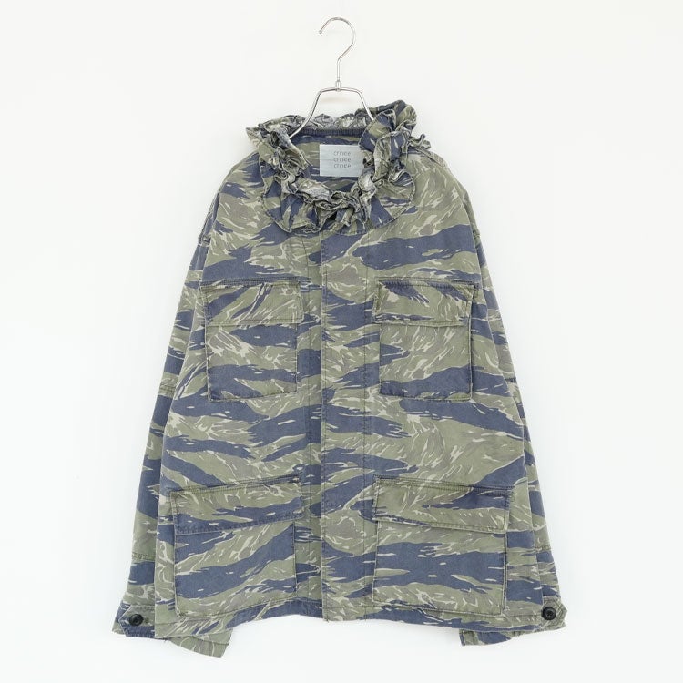 frill collar camo jacket フリルカラー カモ ジャケット