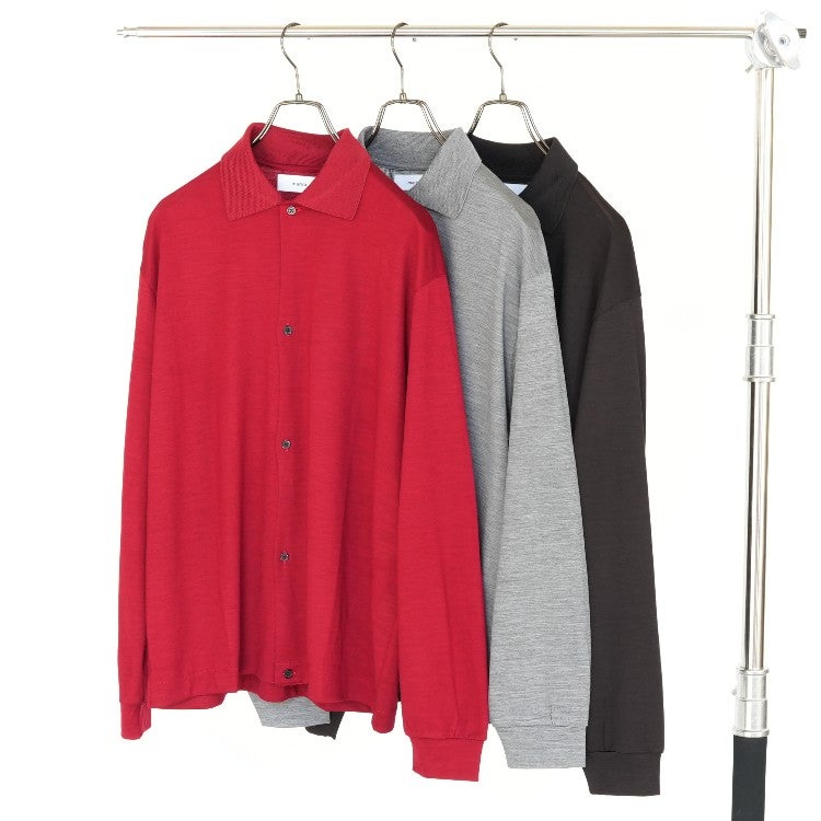 Super 100s Washable Wool Jersey Shirt Cardigan スーパー100s ウォッシャブルウール天竺  シャツカーディガン