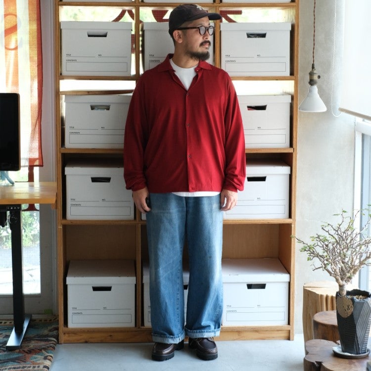 Super 100s Washable Wool Jersey Shirt Cardigan スーパー100s ウォッシャブルウール天竺  シャツカーディガン