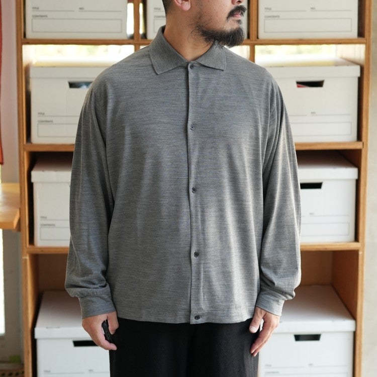 Super 100s Washable Wool Jersey Shirt Cardigan スーパー100s ウォッシャブルウール天竺  シャツカーディガン