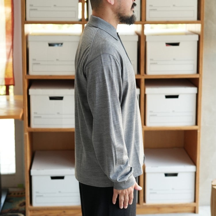 Super 100s Washable Wool Jersey Shirt Cardigan スーパー100s ウォッシャブルウール天竺  シャツカーディガン