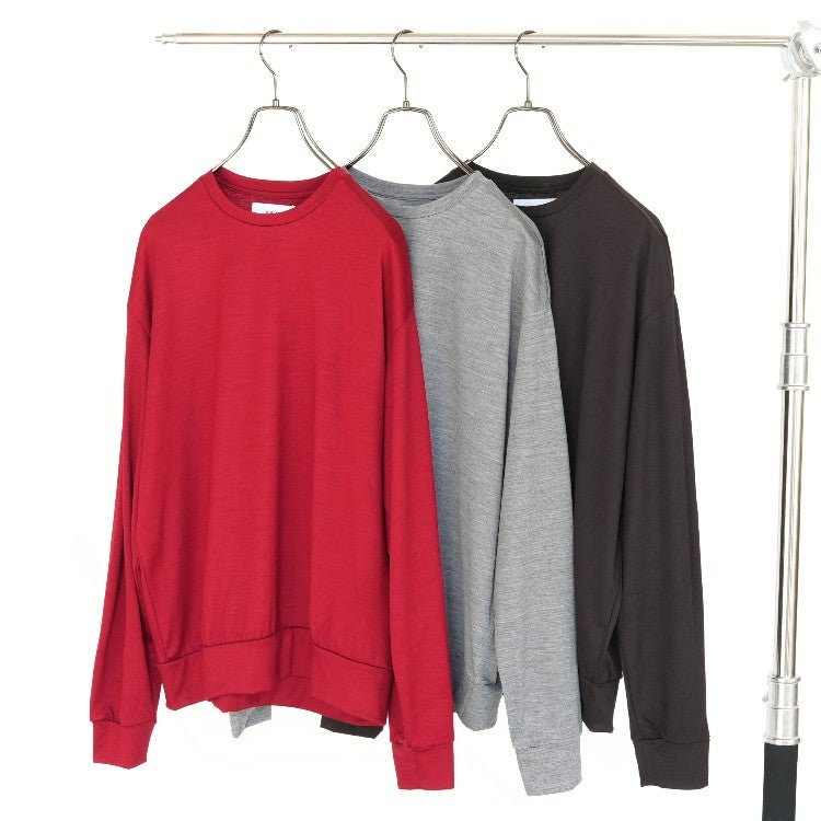 Super 100s Washable Wool Jersey Crew Neck L/S Tee スーパー100sウォッシャブルウール天竺 クルーネック L/S Tee