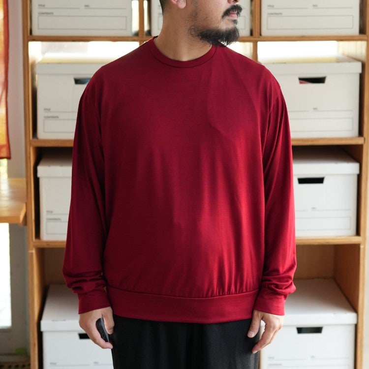 Super 100s Washable Wool Jersey Crew Neck L/S Tee スーパー100sウォッシャブルウール天竺 クルーネック L/S Tee