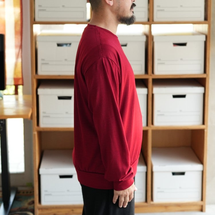 Super 100s Washable Wool Jersey Crew Neck L/S Tee スーパー100sウォッシャブルウール天竺 クルーネック L/S Tee