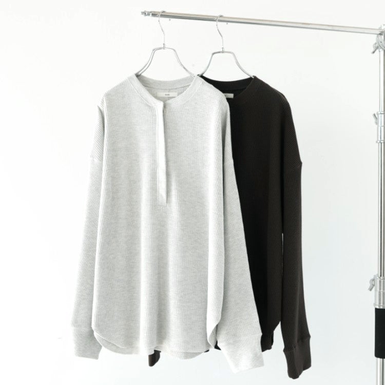 Waffle Loose Henleytops ワッフルルーズ ヘンリートップス