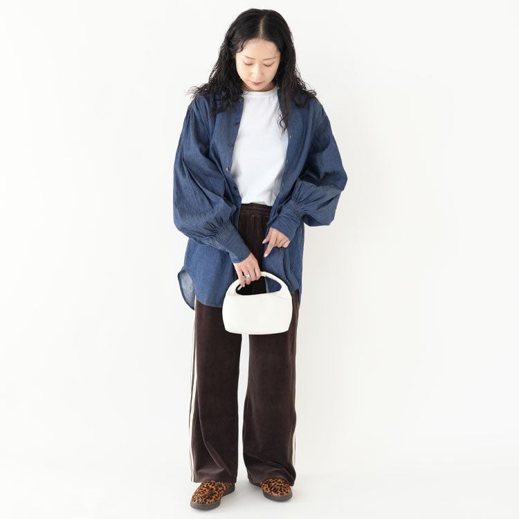 indigo frill collar shirts インディゴフリルカラーシャツ