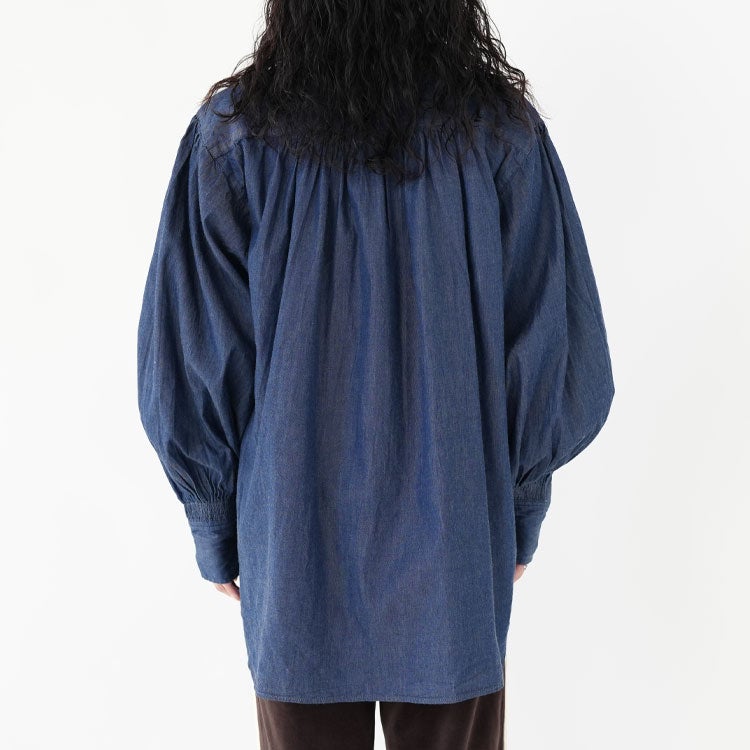 indigo frill collar shirts インディゴフリルカラーシャツ