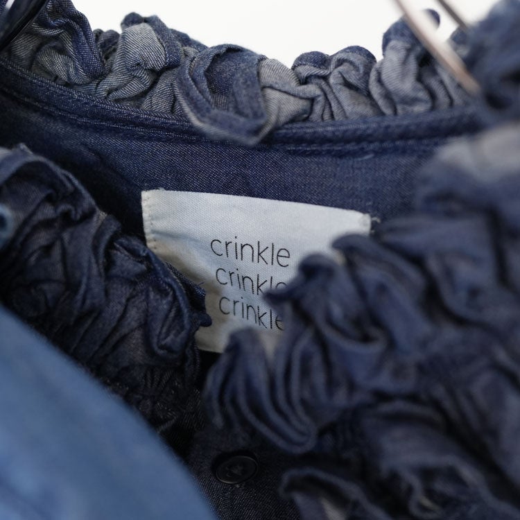 indigo frill collar shirts インディゴフリルカラーシャツ