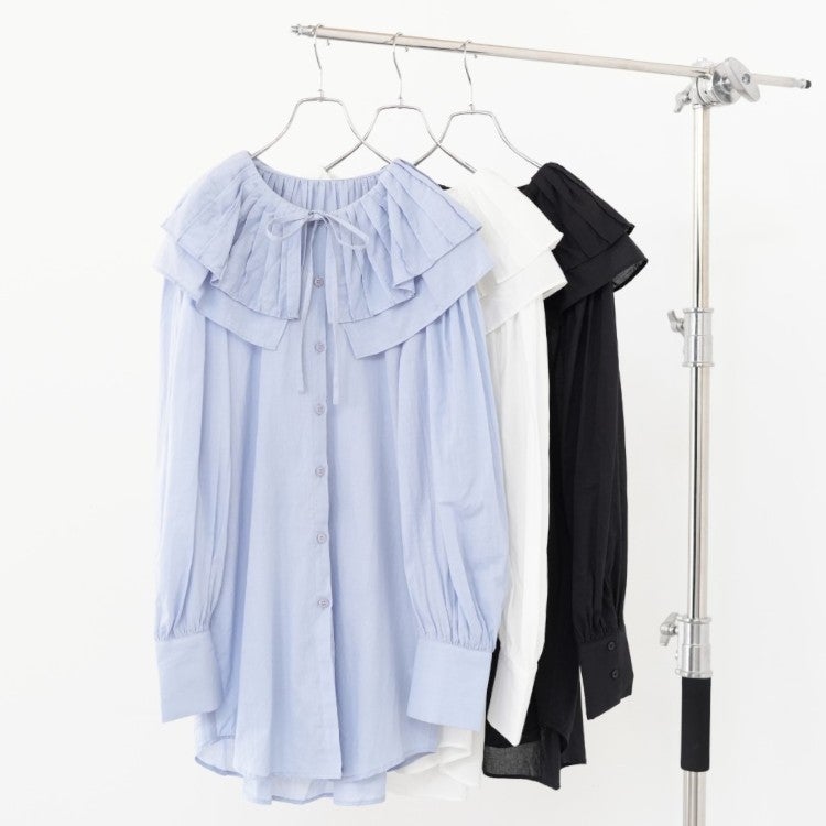 double ruffle neck bluose ダブルラッフルネックブラウス