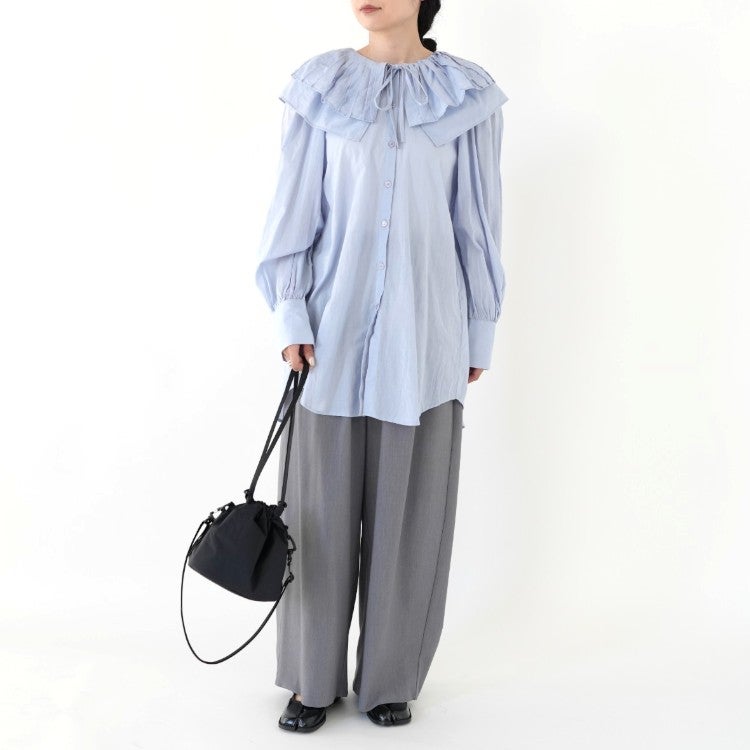double ruffle neck bluose ダブルラッフルネックブラウス
