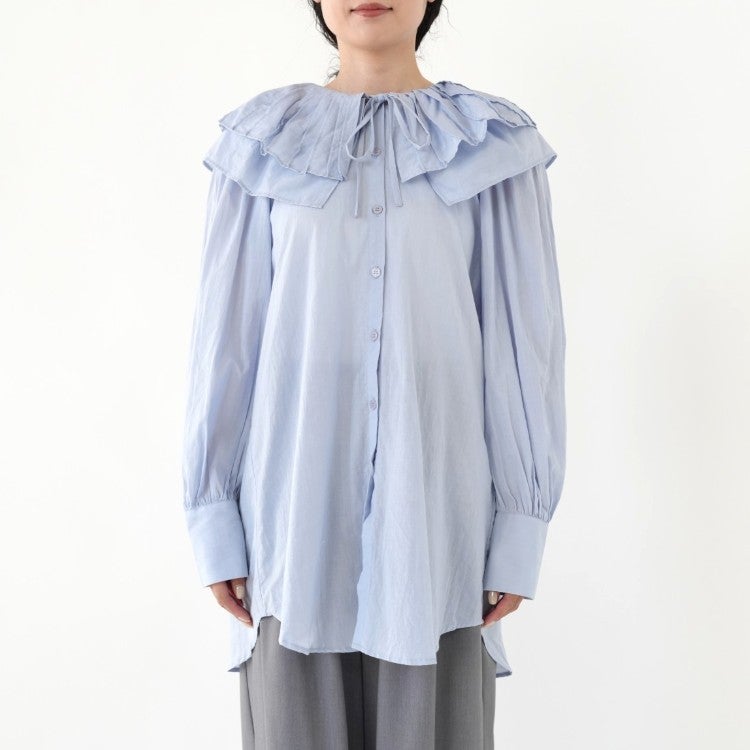 double ruffle neck bluose ダブルラッフルネックブラウス