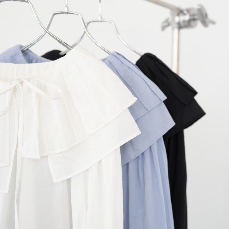 double ruffle neck bluose ダブルラッフルネックブラウス