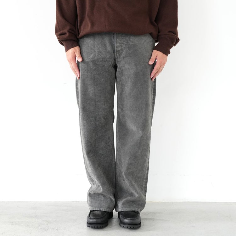 Velvet-Flocked Organic Cotton Denim Cylinder Fit Jeans フロッキーオーガニックデニム シリンダーフィットジーンズ