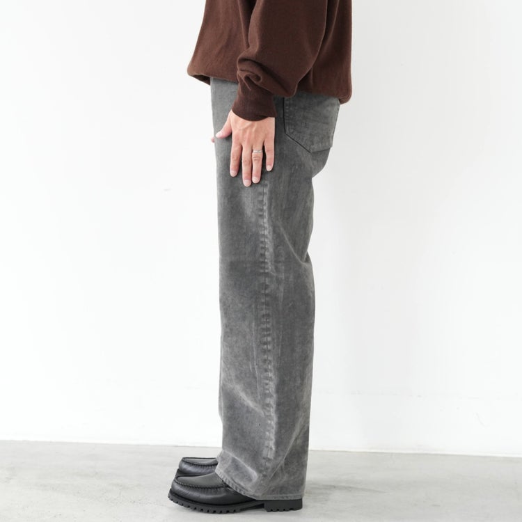 Velvet-Flocked Organic Cotton Denim Cylinder Fit Jeans フロッキーオーガニックデニム シリンダーフィットジーンズ