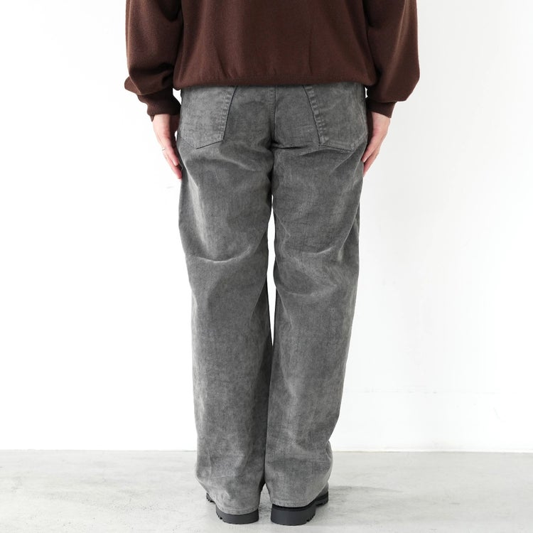 Velvet-Flocked Organic Cotton Denim Cylinder Fit Jeans フロッキーオーガニックデニム シリンダーフィットジーンズ