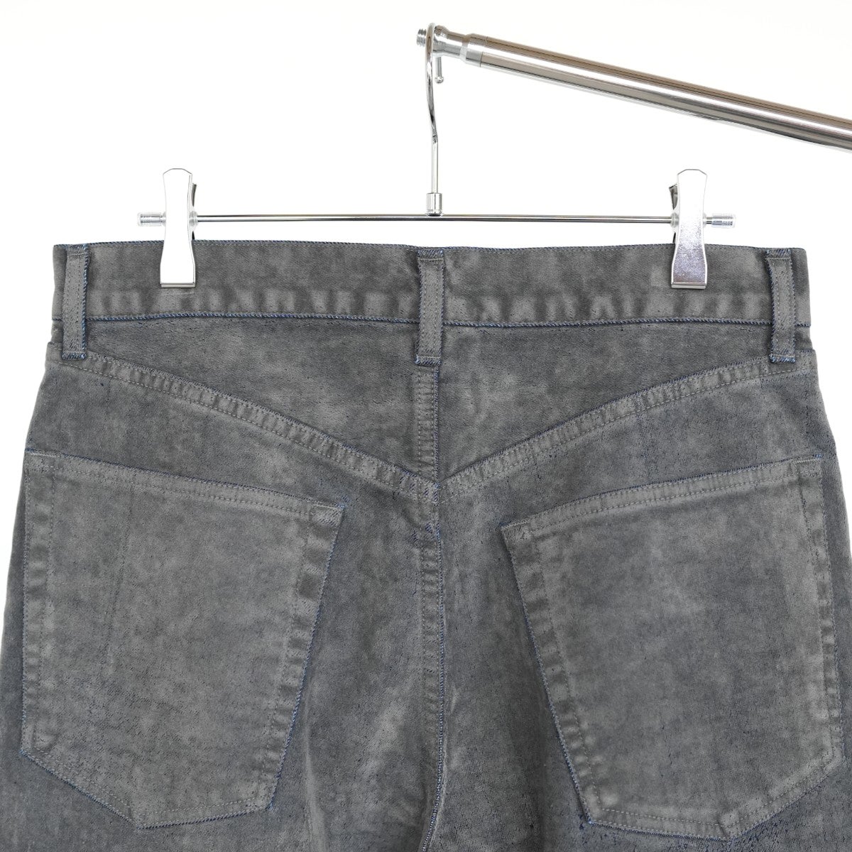 Velvet-Flocked Organic Cotton Denim Cylinder Fit Jeans フロッキーオーガニックデニム シリンダーフィットジーンズ