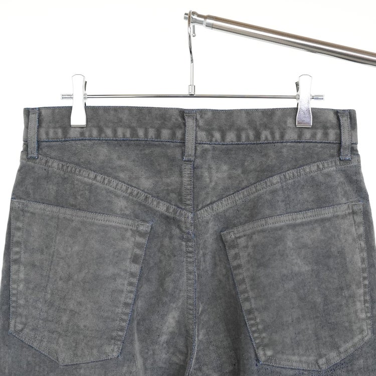 Velvet-Flocked Organic Cotton Denim Cylinder Fit Jeans フロッキーオーガニックデニム シリンダーフィットジーンズ