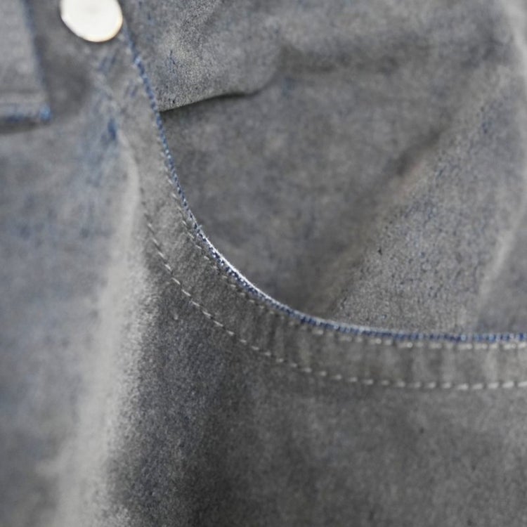 Velvet-Flocked Organic Cotton Denim Cylinder Fit Jeans フロッキーオーガニックデニム シリンダーフィットジーンズ