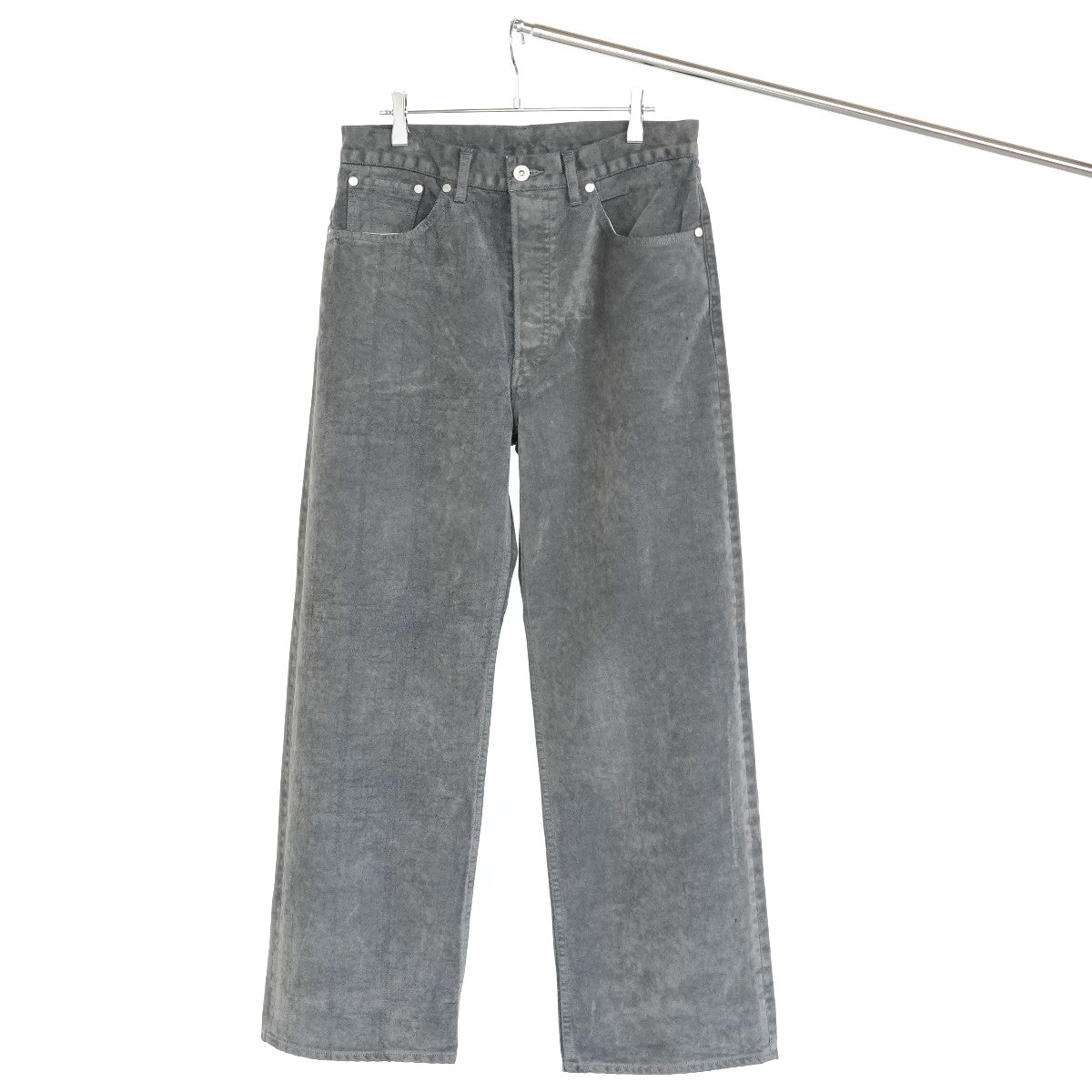 Velvet-Flocked Organic Cotton Denim Cylinder Fit Jeans フロッキーオーガニックデニム シリンダーフィットジーンズ