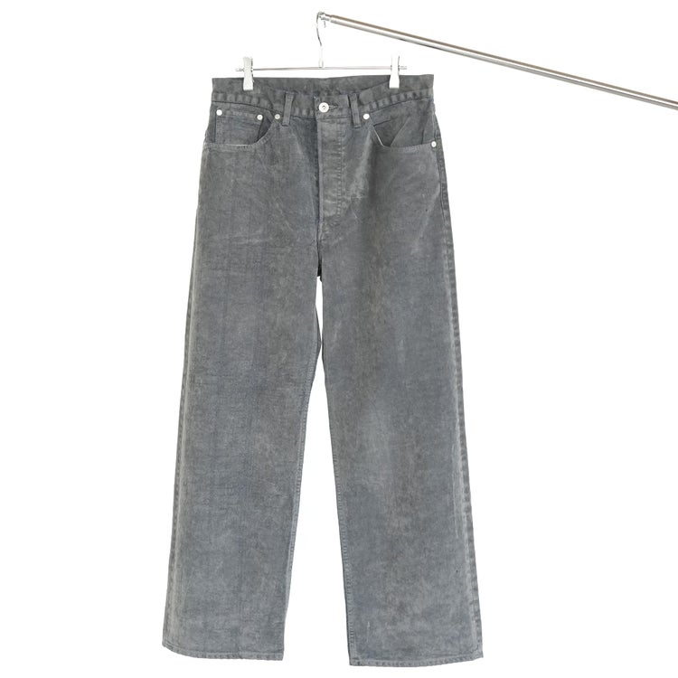 Velvet-Flocked Organic Cotton Denim Cylinder Fit Jeans フロッキーオーガニックデニム シリンダーフィットジーンズ