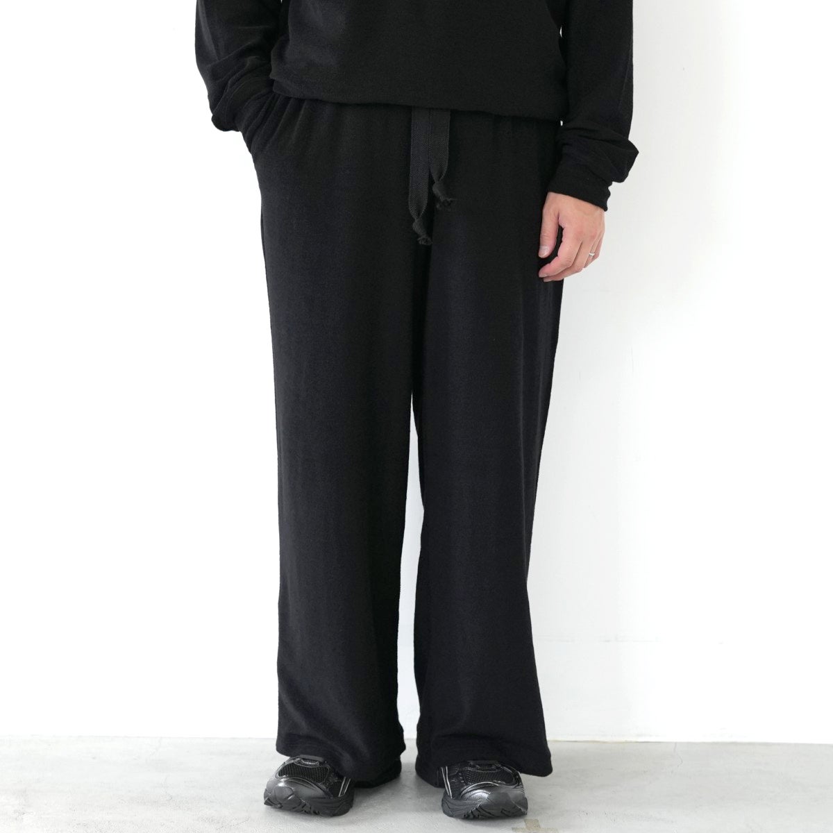 Super 140s Washable Wool Pile Knit Wide Cylinder Fit Easy Pants スーパー140s 2/60ウールパイル ワイドシリンダーフィットイージーパンツ