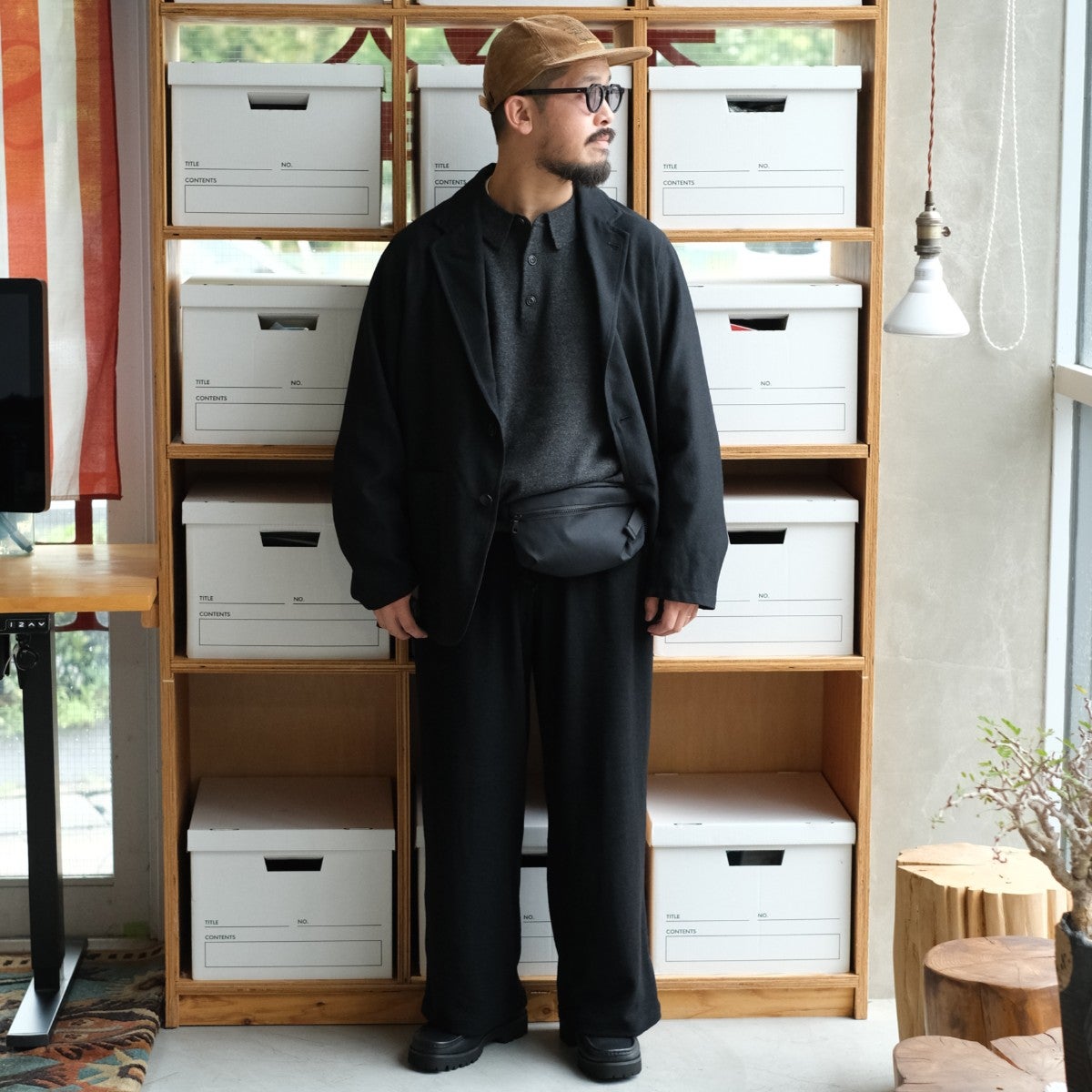 Super 140s Washable Wool Pile Knit Wide Cylinder Fit Easy Pants スーパー140s 2/60ウールパイル ワイドシリンダーフィットイージーパンツ