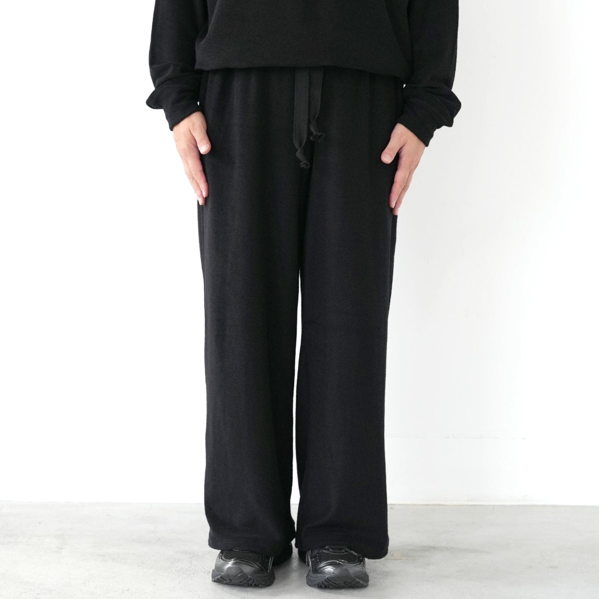 Super 140s Washable Wool Pile Knit Wide Cylinder Fit Easy Pants スーパー140s 2/60ウールパイル ワイドシリンダーフィットイージーパンツ