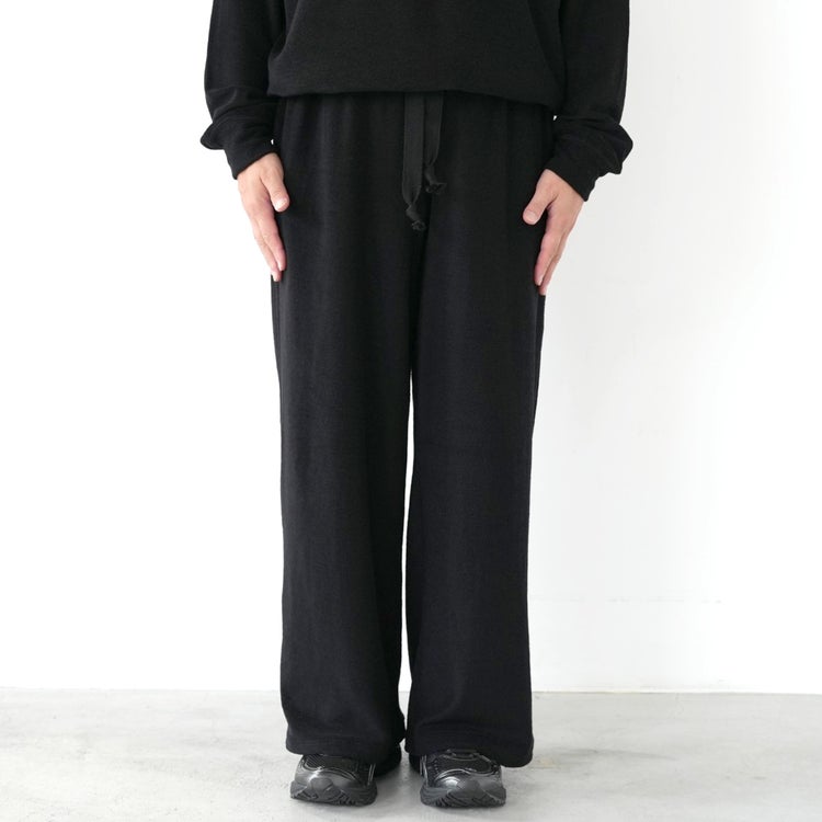 Super 140s Washable Wool Pile Knit Wide Cylinder Fit Easy Pants スーパー140s 2/60ウールパイル ワイドシリンダーフィットイージーパンツ