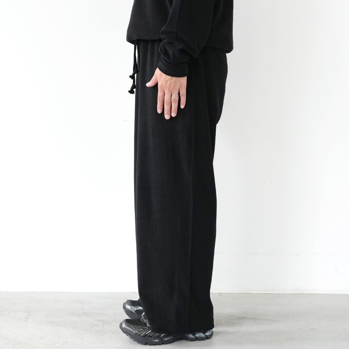 Super 140s Washable Wool Pile Knit Wide Cylinder Fit Easy Pants スーパー140s 2/60ウールパイル ワイドシリンダーフィットイージーパンツ