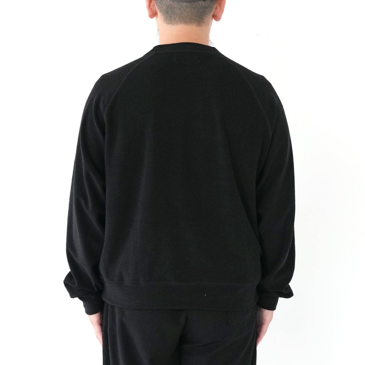 Super 140s Washable Wool Pile Knit Crew Neck Raglan Sweatshirt スーパー140s 2/60ウールパイル クルーネックラグランスウェットシャツ
