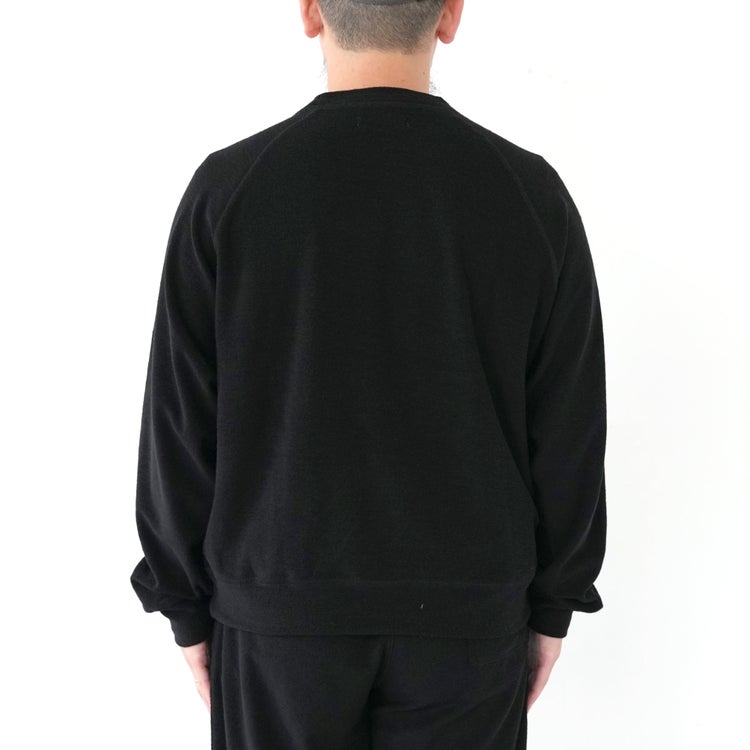 Super 140s Washable Wool Pile Knit Crew Neck Raglan Sweatshirt スーパー140s 2/60ウールパイル クルーネックラグランスウェットシャツ