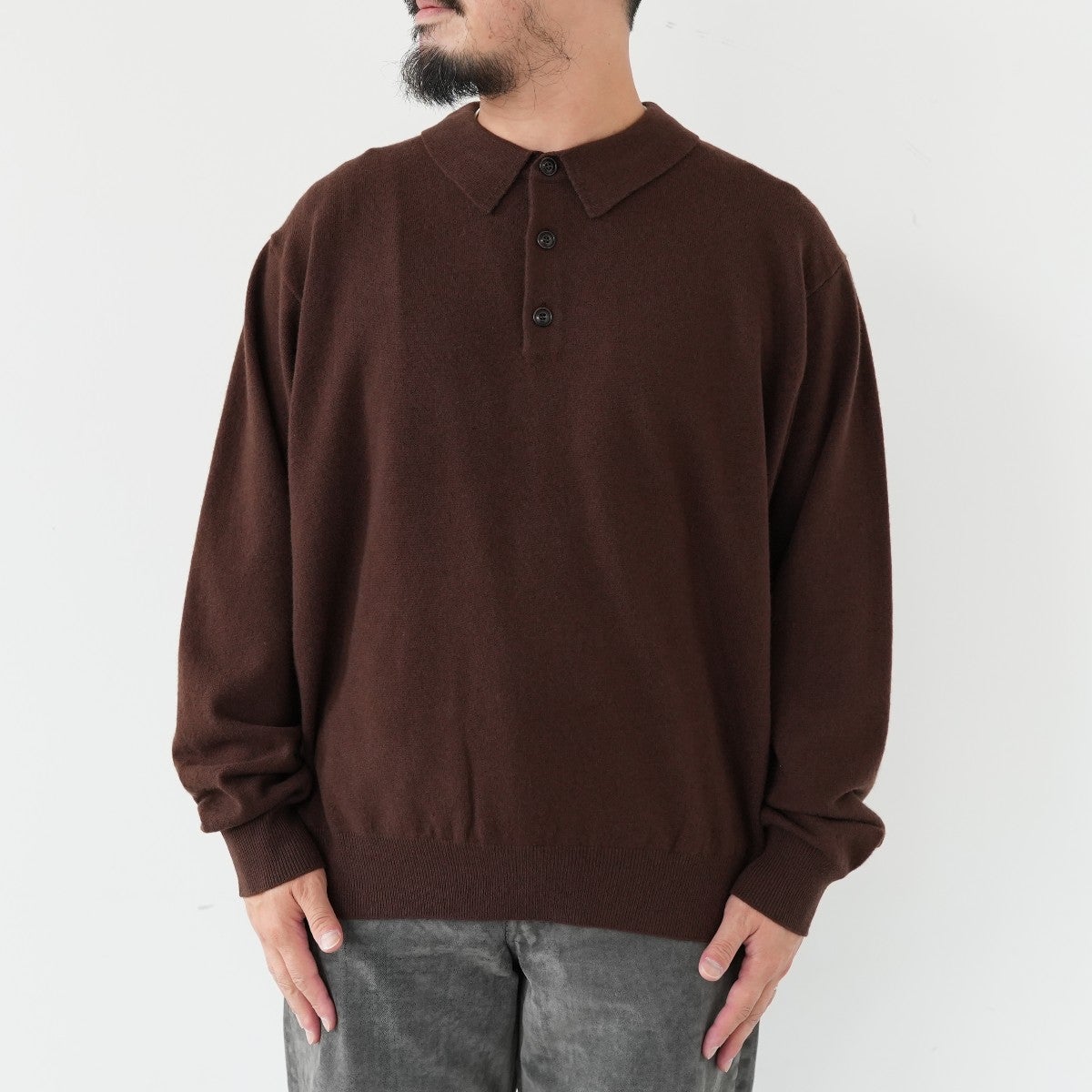 L/S KNIT POLO ニットポロ