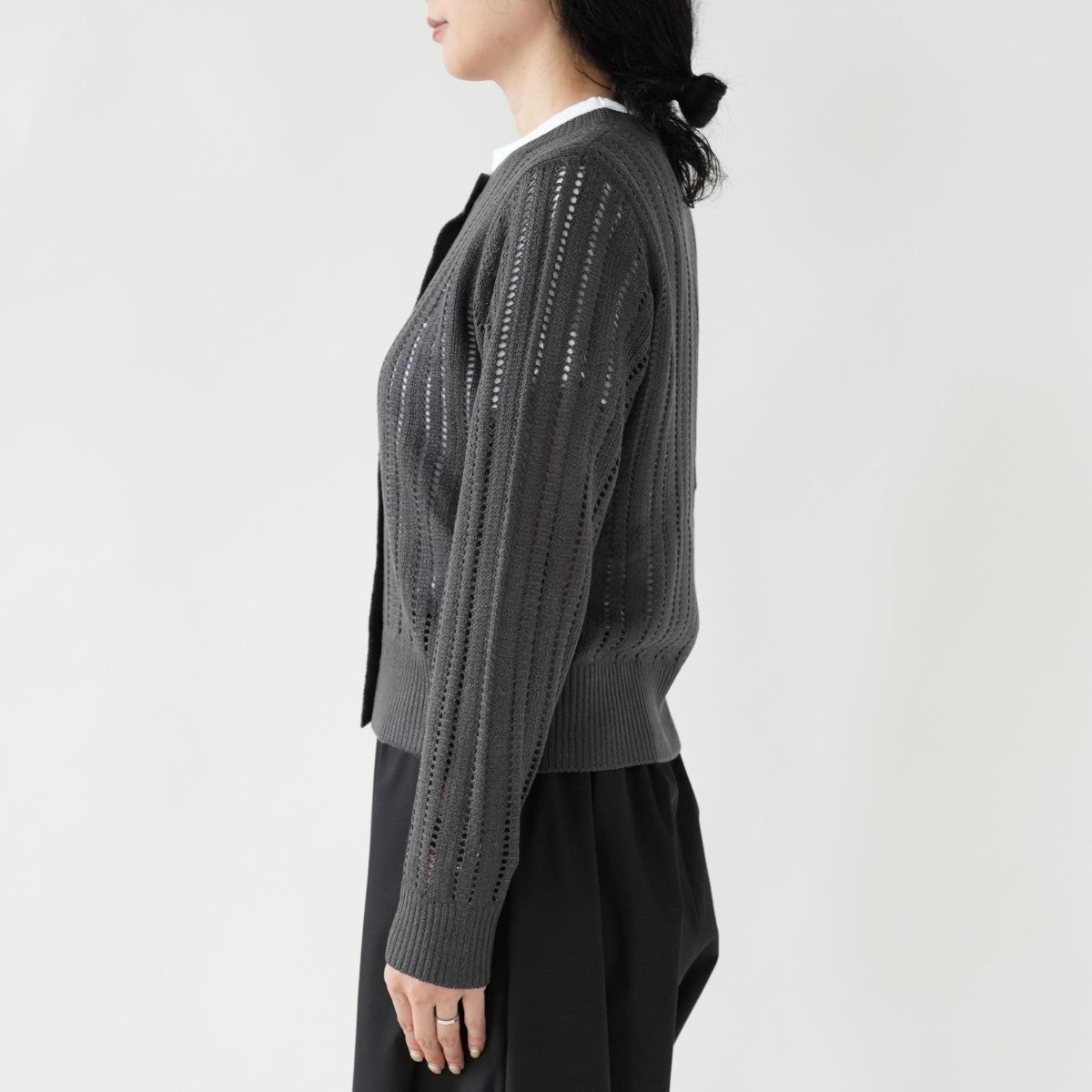 Foil Printing Mesh Crew C/D ホイルプリンティングメッシュクルーカーディガン