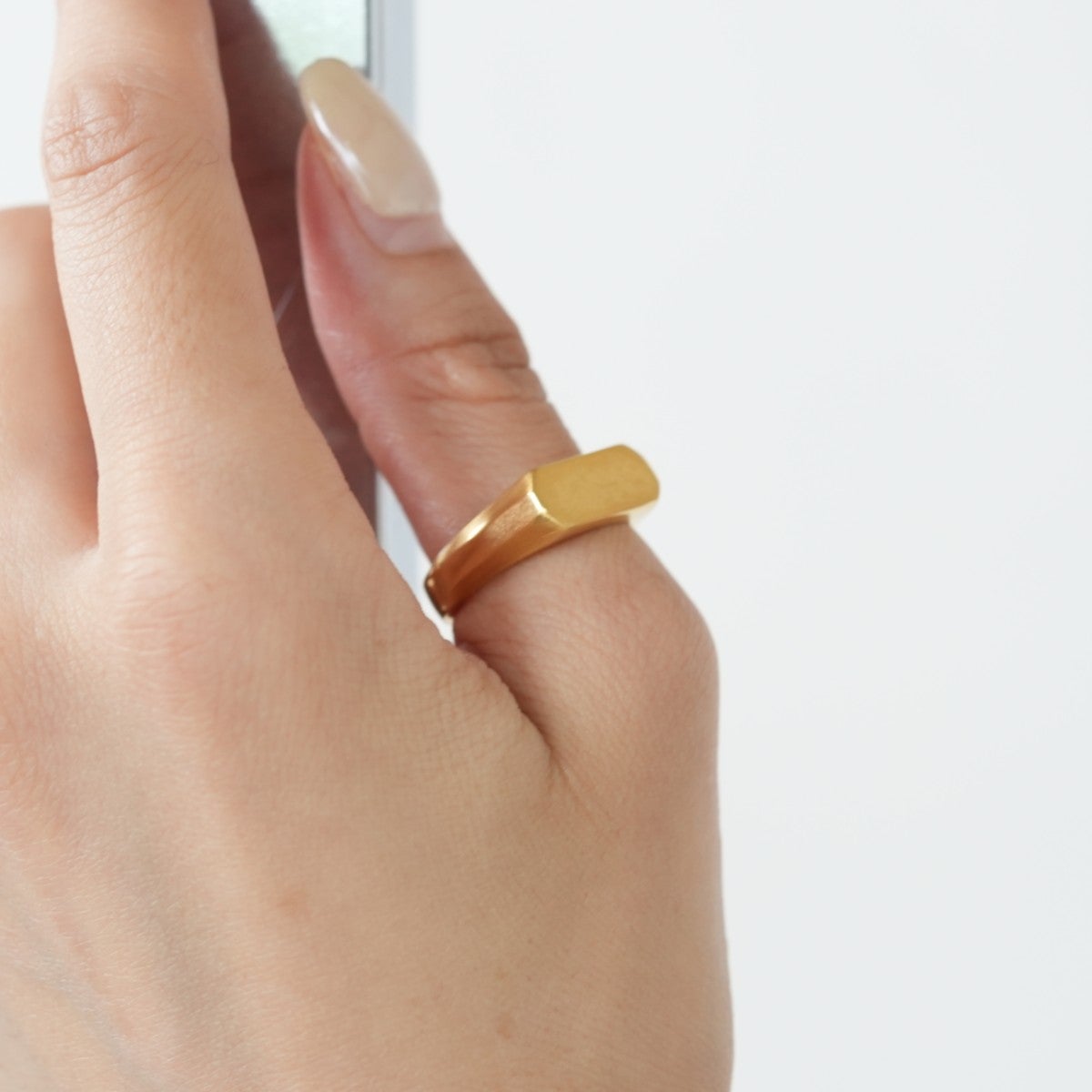 Signet Ring with Hair Line -Thick- シグネット リング ウィズ ヘア ライン -シック-