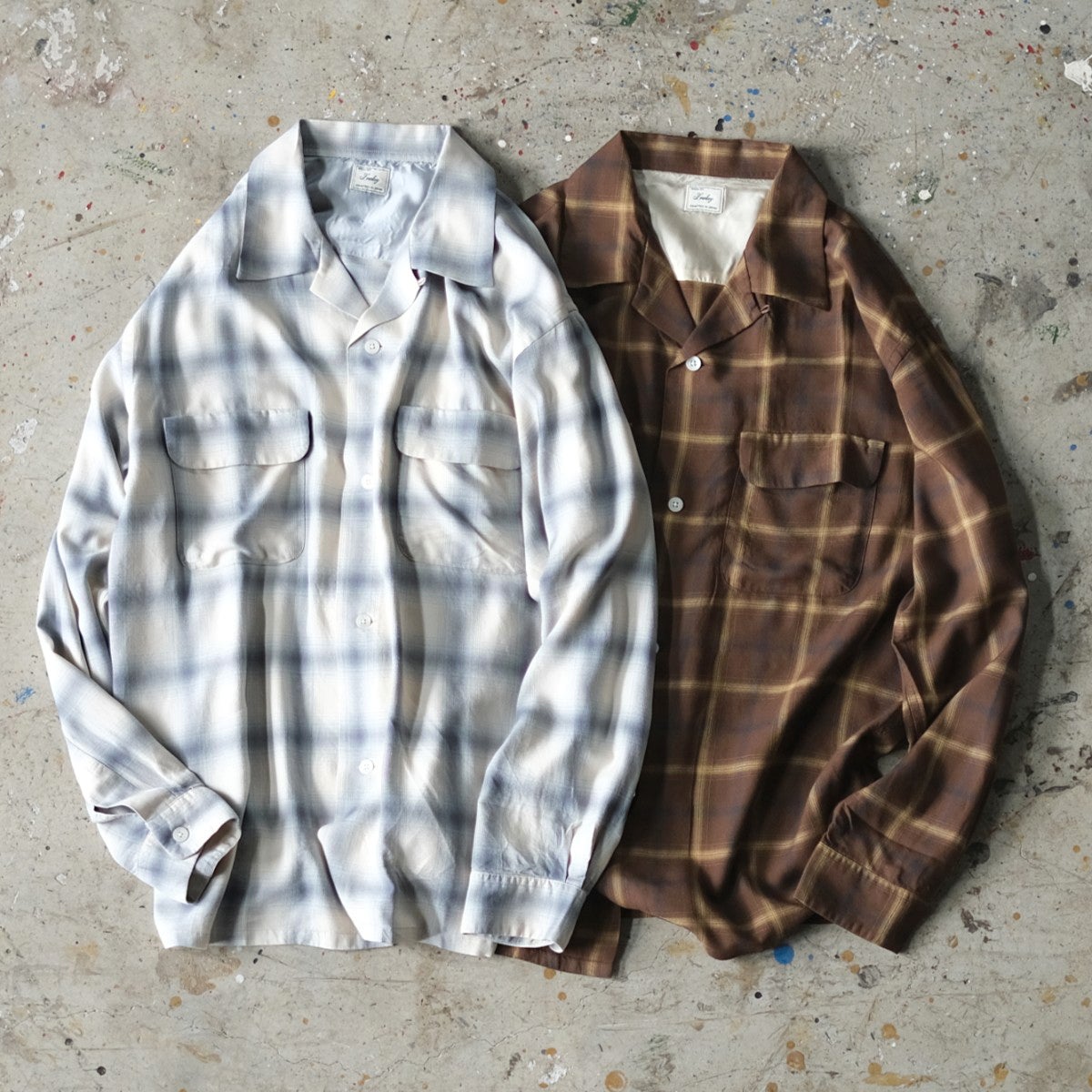 RAYON OMBRE OPEN COLLAR SHIRT レーヨンオンブレオープンカラーシャツ