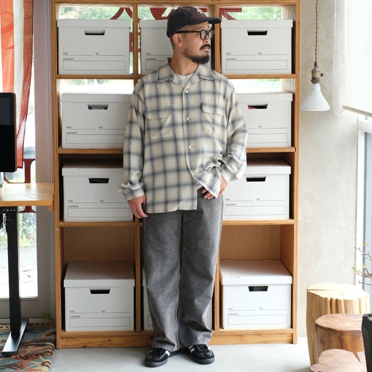 RAYON OMBRE OPEN COLLAR SHIRT レーヨンオンブレオープンカラーシャツ