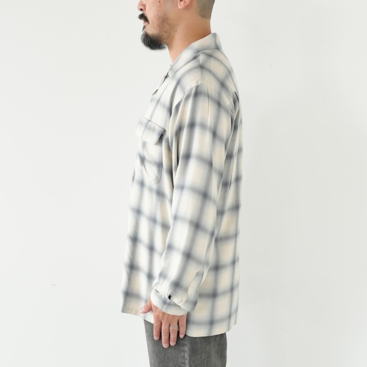RAYON OMBRE OPEN COLLAR SHIRT レーヨンオンブレオープンカラーシャツ