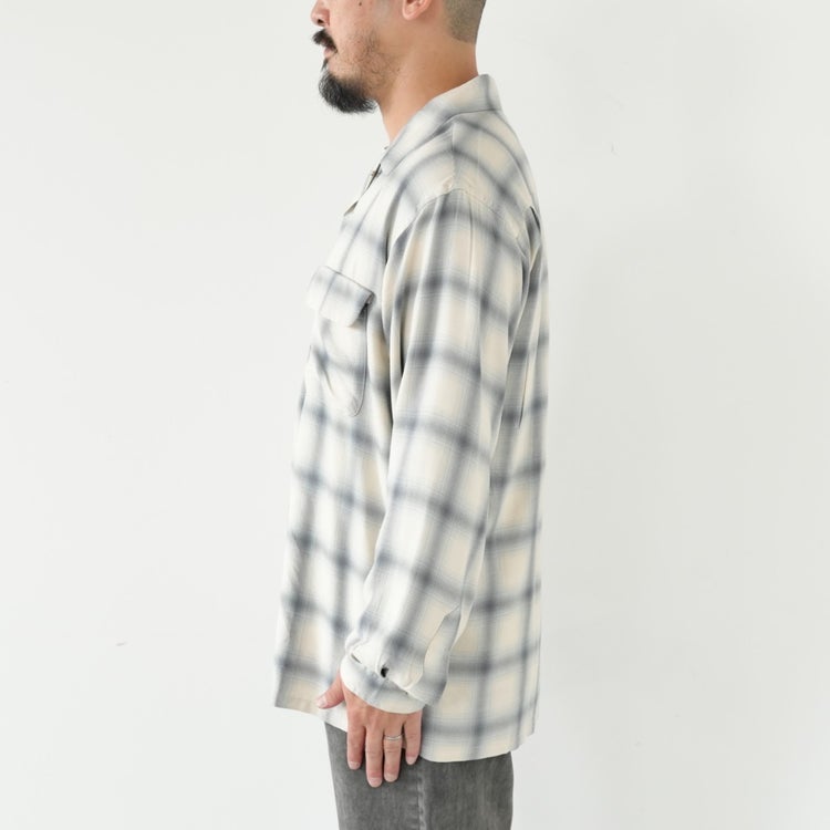 RAYON OMBRE OPEN COLLAR SHIRT レーヨンオンブレオープンカラーシャツ