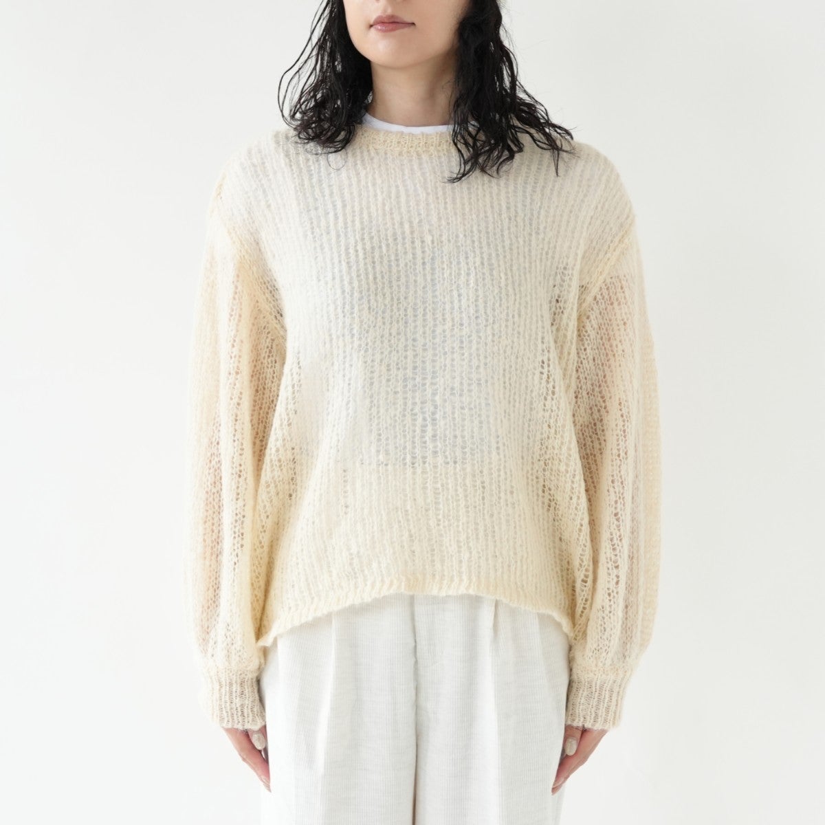 sheer shaggy knit po シアーシャギーニットプルオーバー